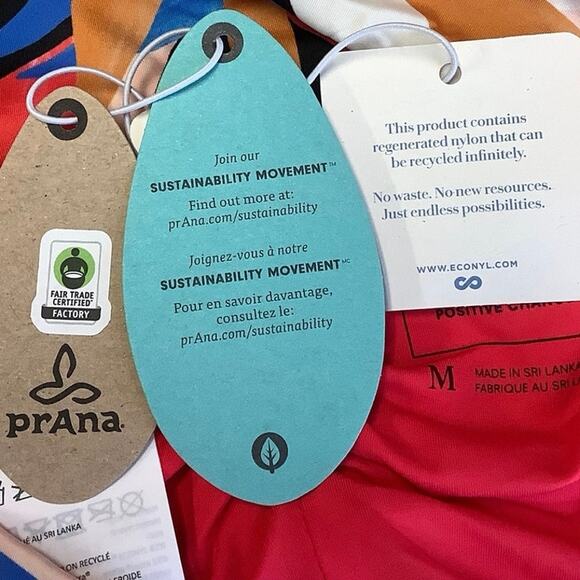 prAna Size M Pink Tropics Aurelia Swim Bikini Bottom High Waisted Swimwear Q5-3 - Picture 9 of 9